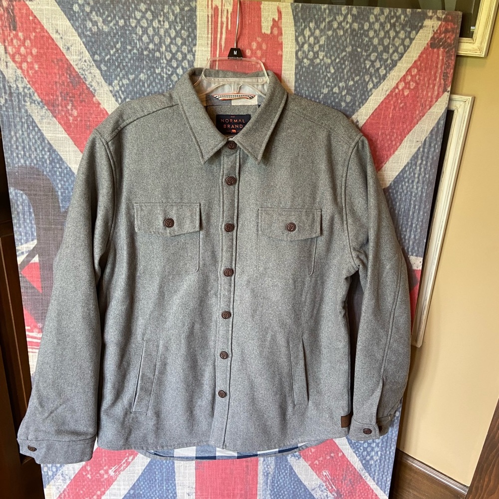 The Normal Brand flannel lined wool shirt/jacket (L)